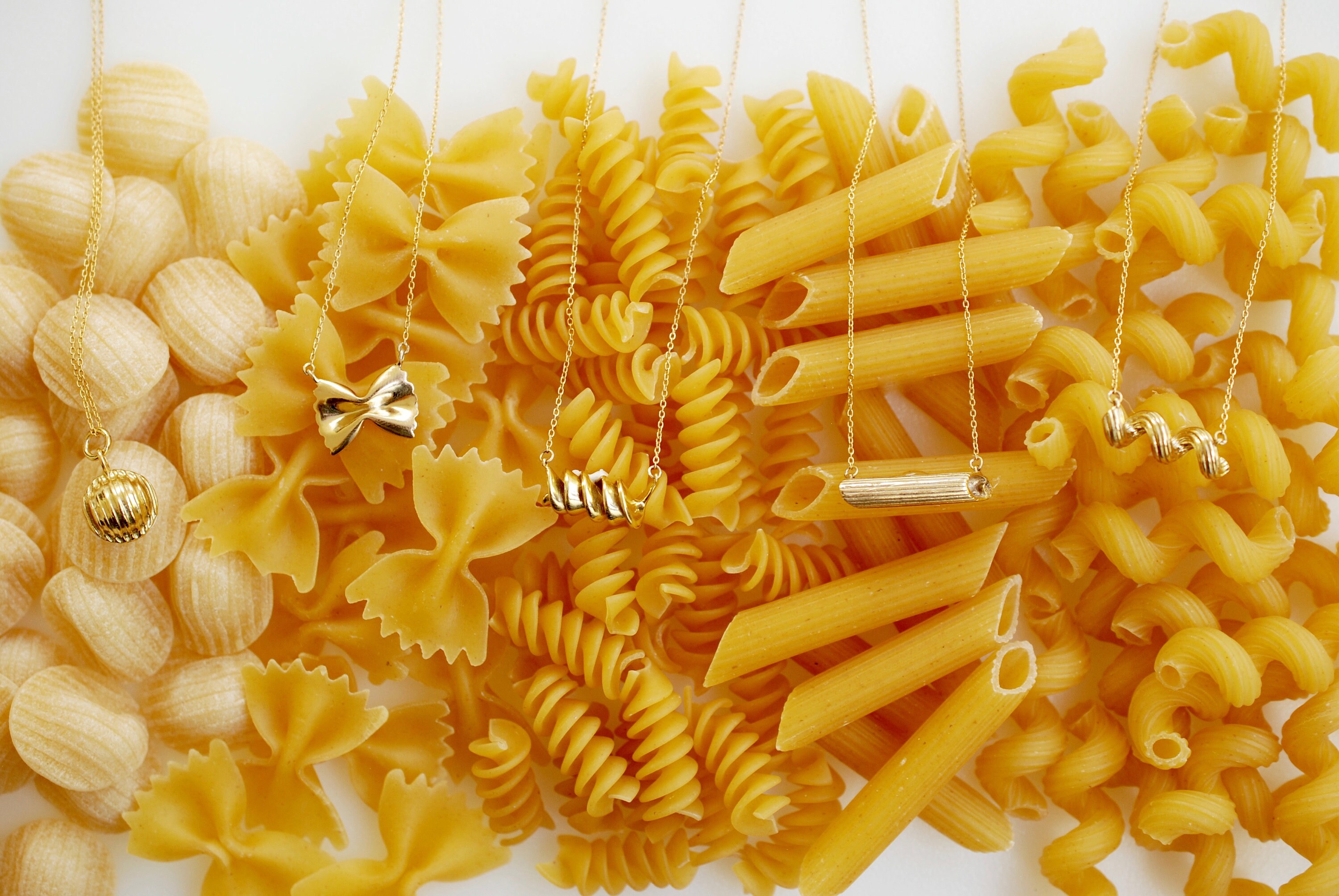 Penne Rigate Pasta Necklace 14K Gold by Delicacies Jewelry Etsy