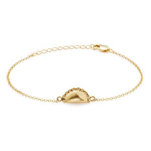 Pierogi Bracelet (Yellow Gold Plated) by Delicacies Jewelry - Every purchase donates to fight hunger.