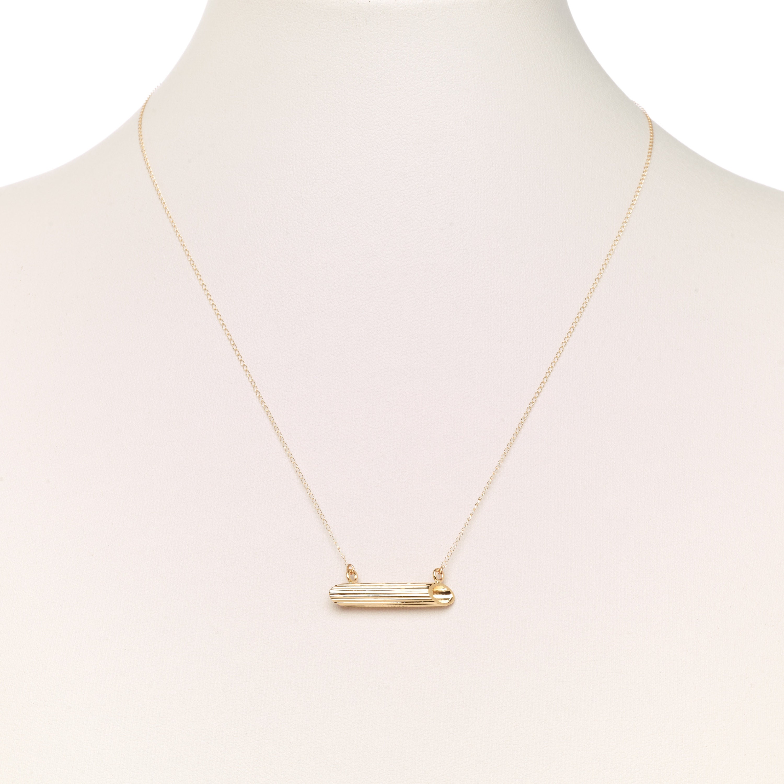 Penne Rigate Pasta Necklace Yellow Gold Plated by Delicacies Etsy