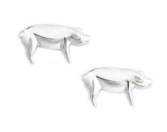 Pig Earrings Sterling Silver by Delicacies Jewelry - every purchase helps fight hunger! foodie gift, food jewelry