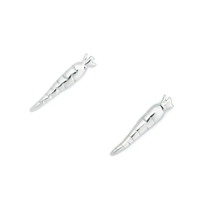 Carrot Stud Earrings Sterling Silver by Delicacies Jewelry - every purchase helps fight hunger! foodie gift, food jewelry