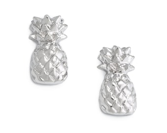 Pineapple Earrings Sterling Silver by Delicacies Jewelry - every purchase helps fight hunger! foodie gift, food jewelry