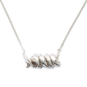 Rotini Pasta Necklace, Sterling Silver, by Delicacies Jewelry - every purchase helps fight hunger! (foodie gift, food jewelry, gift for her)