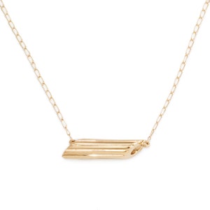 Mini Penne Pasta Necklace, Yellow Gold Plated, by Delicacies Jewelry - every purchase helps fight hunger! (foodie gift, food jewelry)