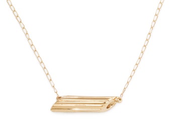 Collana con mini penne, gioiello per buongustai placcato oro giallo