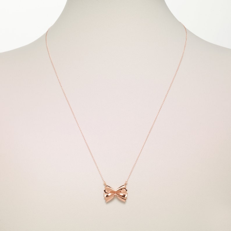 Farfalle Pasta Necklace, Rose Gold Plated by Delicacies Jewelry every purchase helps fight hunger food jewelry, gift for her image 2