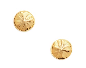 Momo Post Earrings (Yellow Gold Plated) by Delicacies Jewelry - Every purchase donates to fight hunger.