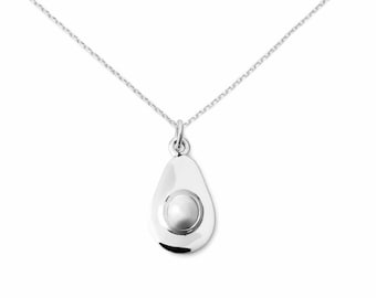 Avocado Necklace Sterling Silver by Delicacies Jewelry - every purchase helps fight hunger! foodie gift, food jewelry