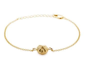 Soup Dumpling (XLB) Bracelet (Yellow Gold Plated) by Delicacies Jewelry - Every purchase donates to fight hunger.