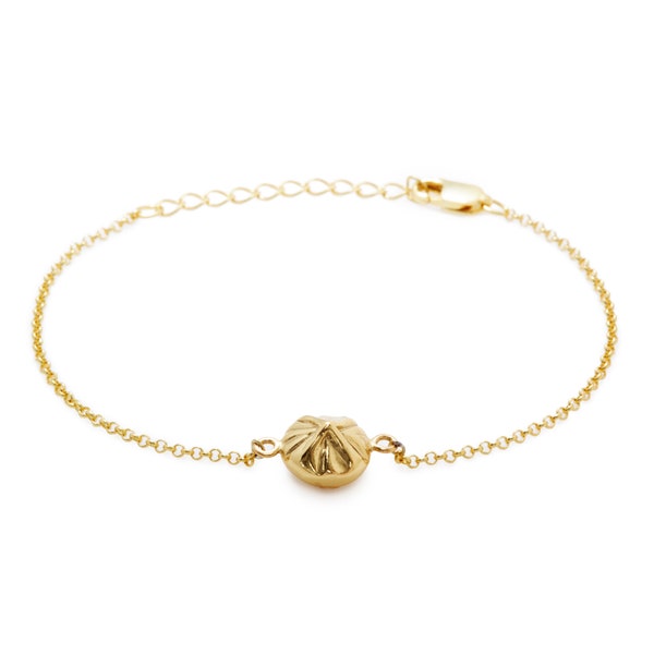 Soup Dumpling (XLB) Bracelet (Yellow Gold Plated) by Delicacies Jewelry - Every purchase donates to fight hunger.