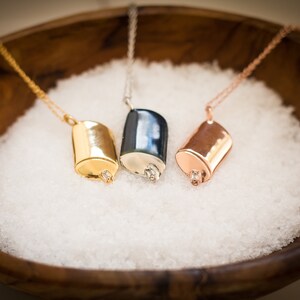 Canister Necklace, Rose Gold Plated, The Salty Collection, Inspired by Morton Salt every purchase fights hunger image 5
