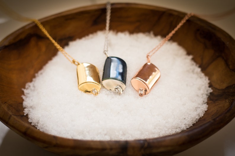 Canister Necklace, Rose Gold Plated, The Salty Collection, Inspired by Morton Salt every purchase fights hunger image 5