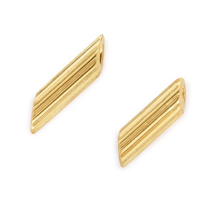 Penne Pasta Earrings - Yellow Gold Plated Food Jewelry