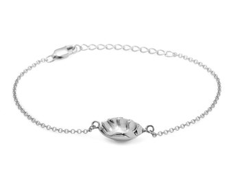 Gyoza Bracelet (Sterling Silver) by Delicacies Jewelry - Every purchase donates to fight hunger.