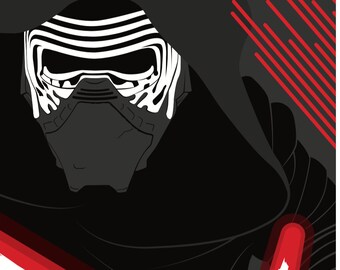 Kylo Ren Star Wars The Force Awakens inspired poster print 11x17