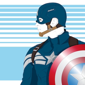 Captain America The Winter Soldier Poster Print 1980s inspired 18x24 Limited Edition