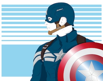 Captain America The Winter Soldier Poster Print 1980s inspired 18x24 Limited Edition