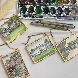 Mini watercolor house portrait *frames included*