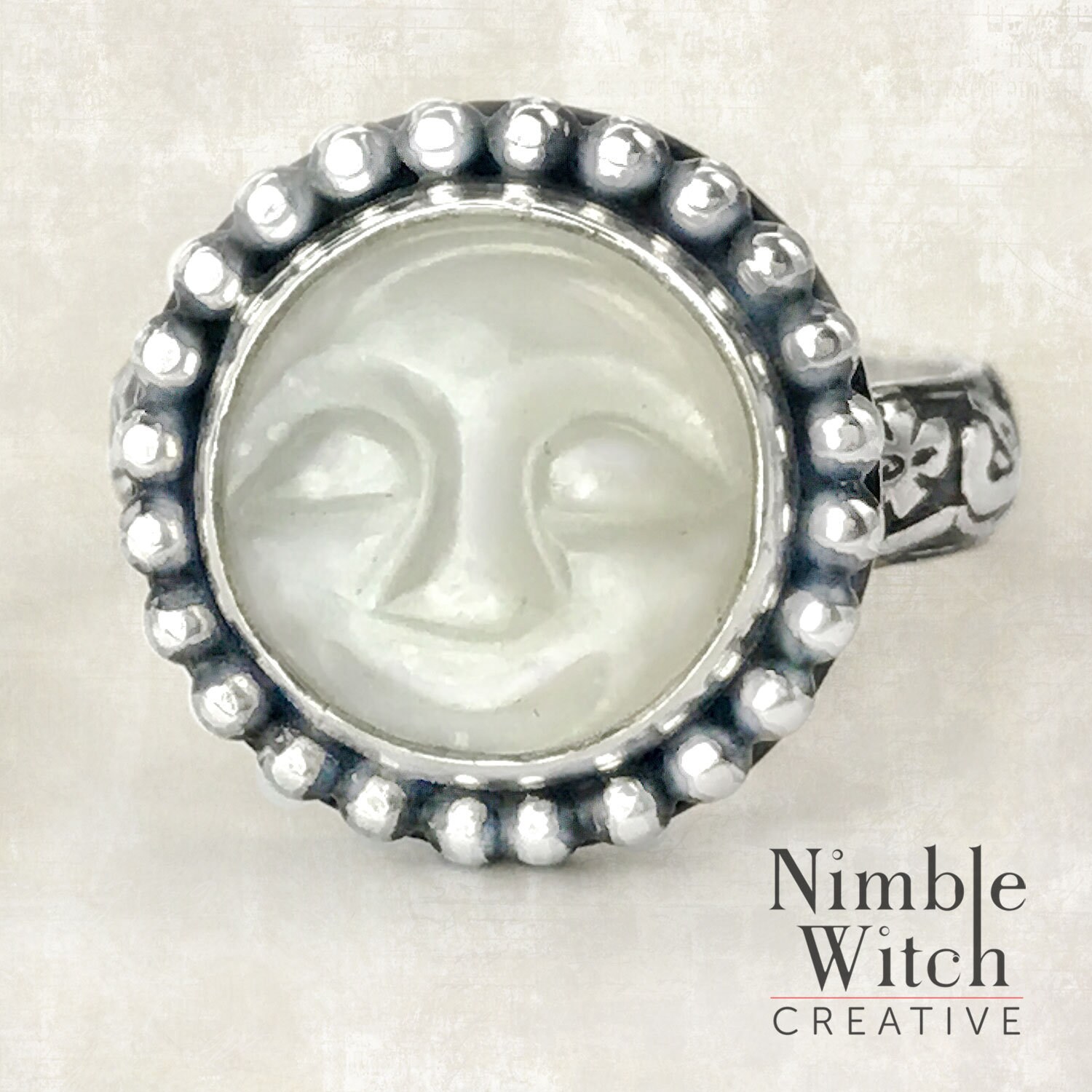 Moonstone face statement ring