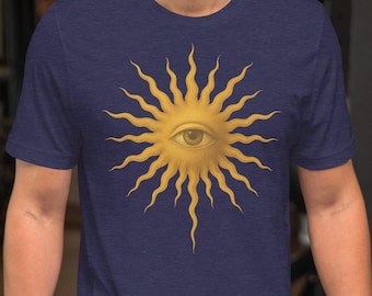 Radiant Void – Esoteric Eye-Sun Glyph T-Shirt | Alkemix Arts