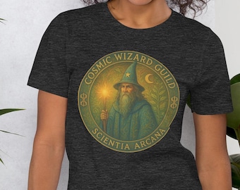 Cosmic Wizard Guild T-Shirt – Scientia Arcana Emblem – Mystical Occult Tee for Esoteric Initiates