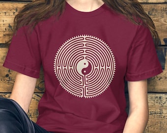 Yin Yang Labyrinth T-Shirt – Chartres Sacred Geometry Mandala