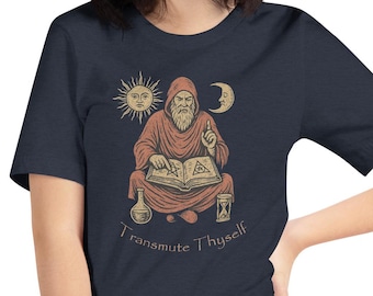 Transmute Thyself – Alchemist Esoteric Unisex T-Shirt – Mystic Wizard Design