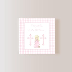 Gebedskaarten l Aquarel kind roze pastel Grandmillennial l Kinderen l Kinderen l Paasmand l Kraamcadeau l Baby l Spiritueel l Meisje