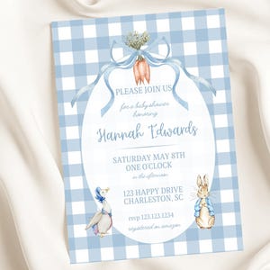 Zaproszenie na przyjęcie urodzinowe dla Królika Piotrusia l Baby Shower l Urodziny l Grandmillennial l Rymowanka