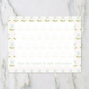 Watercolor Grandmillennial Floral Custom Personalized Stationery l Thank You Cards l A2 l Stationary l Blue and Pink l Gift l Calligraphy