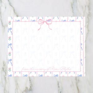 Aquarelle grand millénaire noeud papillon personnalisé l Cartes de remerciement l A2 l Papeterie l Bleu l Rose l Cadeau l Calligraphie