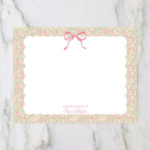 Noeud aquarelle noeud grand-millénaire personnalisé papeterie personnalisée l Cartes de remerciement pour chambre d'enfant l A2 l Papeterie l Bleu l Cadeau l Calligraphie l