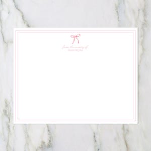 Aquarelle grand millénaire noeud papillon personnalisé l Cartes de remerciement l A2 l Papeterie l Bleu l Rose l Cadeau l Calligraphie