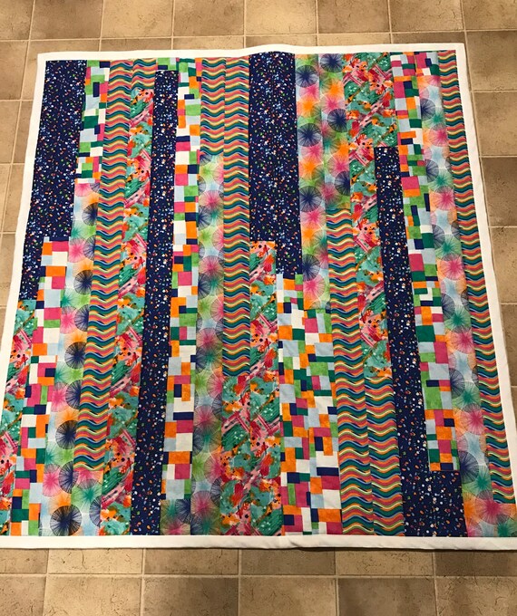 Colorful Strip Baby Quilt Crib Quilt Lap Quilt Baby Etsy