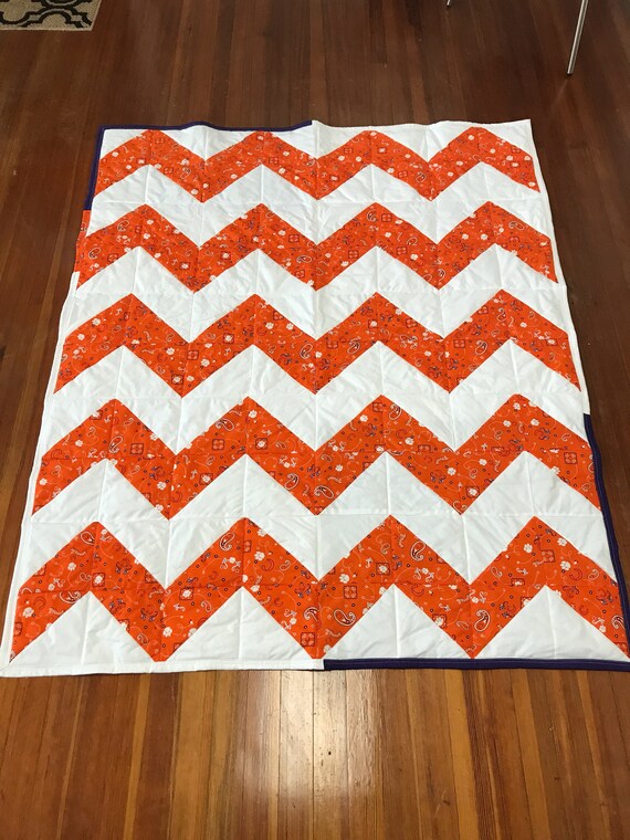 Clemson Tigers Quilt Clemson University Stadium Blanketquilt Lap Blanket Sports Quilt