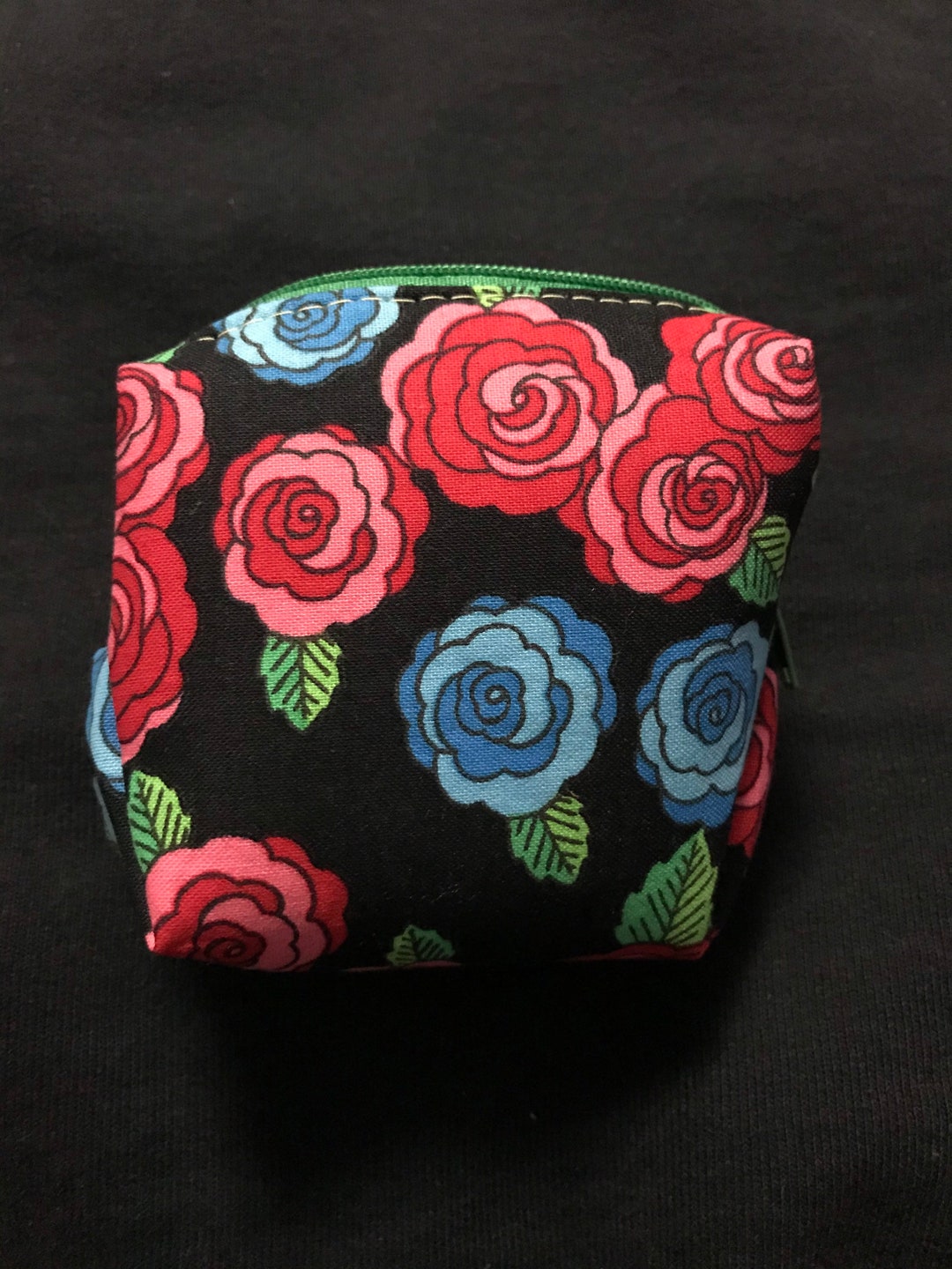 Blue and Red Rose Coin Purse - Etsy