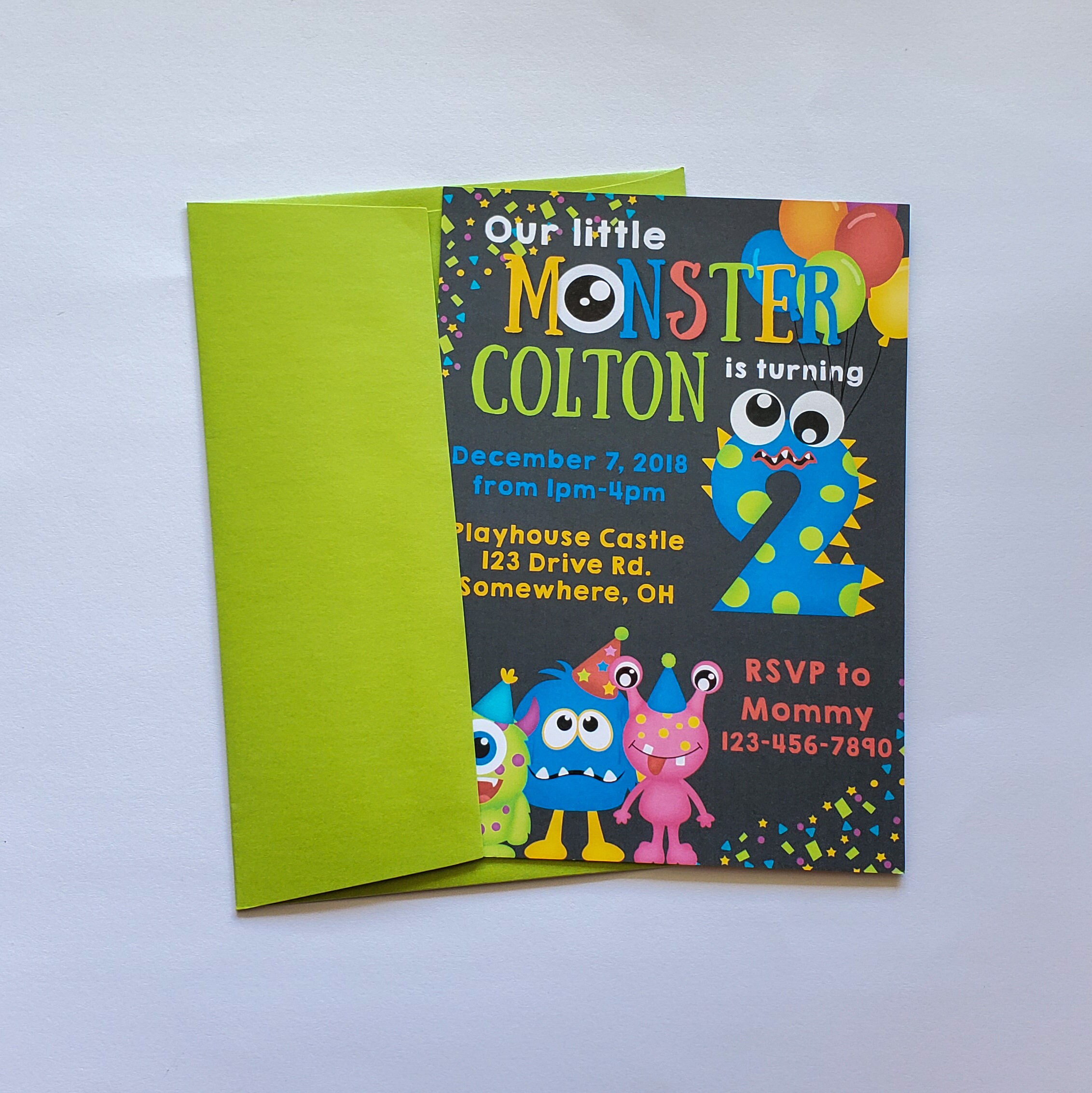 Monster Mash Birthday Invitation, Free Thank You Printable and Back ...