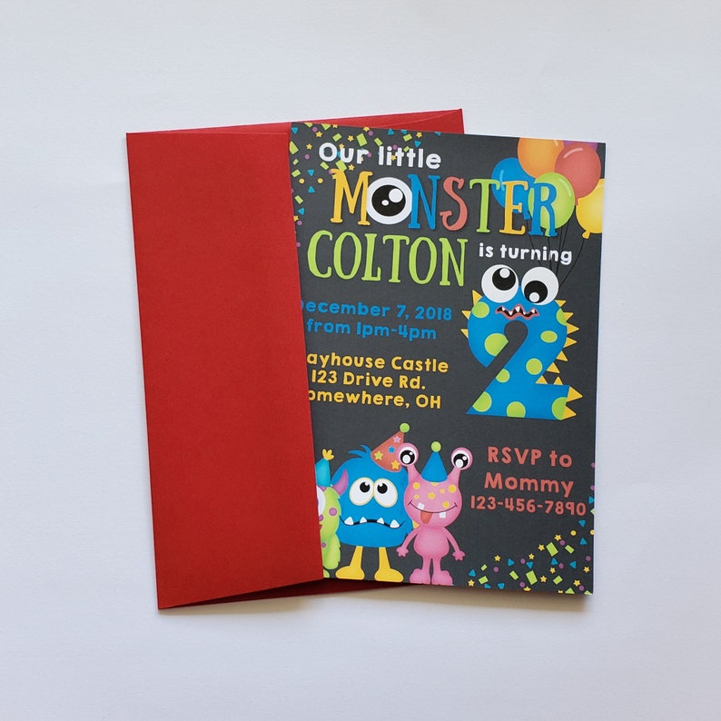 Monster Mash Birthday Invitation Free Thank You Printable | Etsy