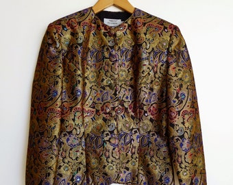 80s Brocade Jacket PORTS TRADEMARK DESIGNS, Vintage 1980's Women's Blazer Jacket, size 2, Great Vintage Condition, Authentic