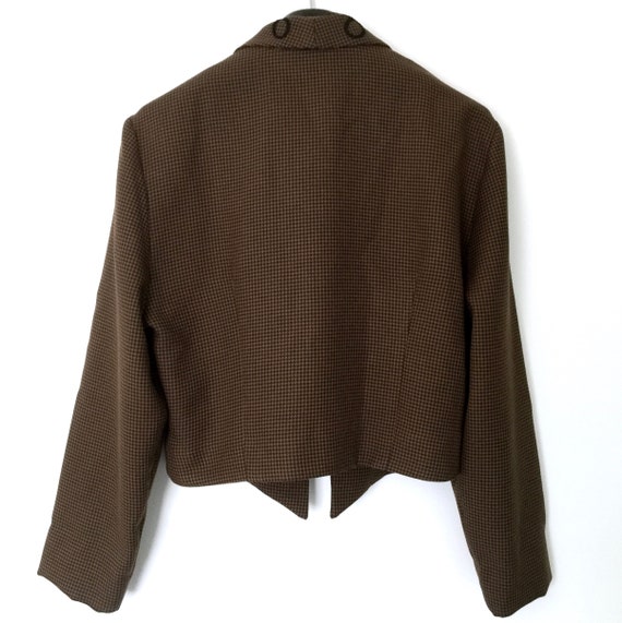 1980s Vintage Womens Short Jacket in Black Brown … - image 2