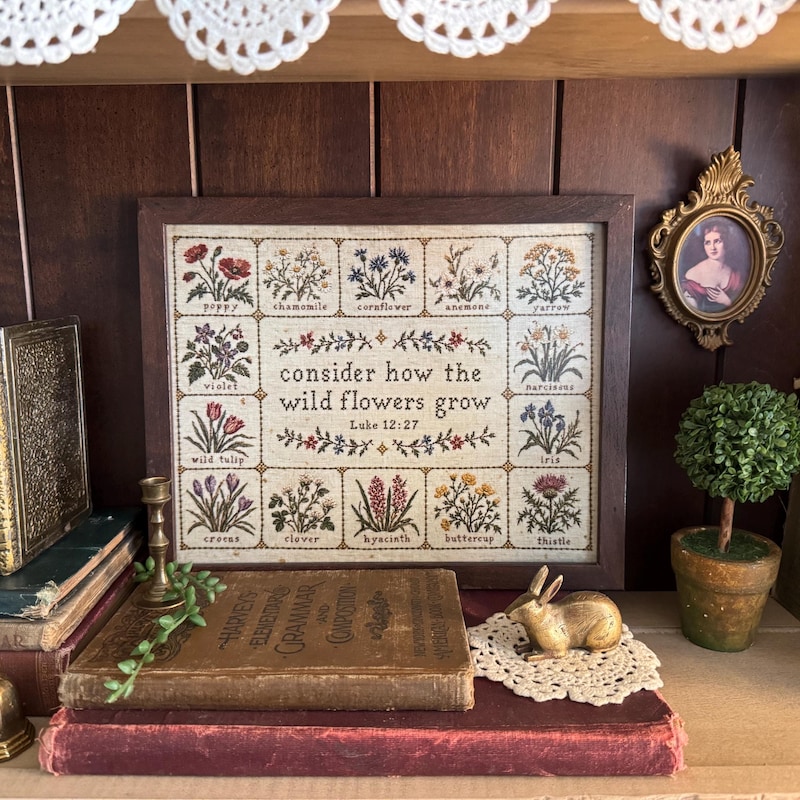 Stool Stich Flowers Hearth - Etsy