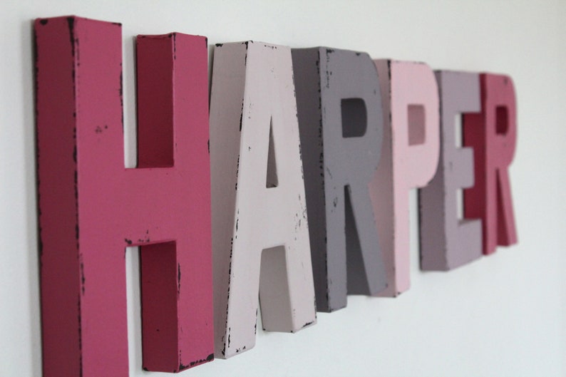 pink letters for nursery