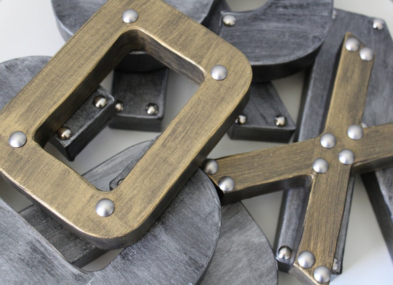 Gold Letters Metal Wall Art Industrial Decor For Baby Room Wedding