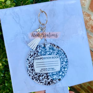 Notebook Keychain - 3inch Clear Acrylic - Perfect for Gifting!