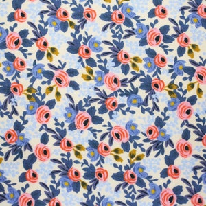 Cotton and Steel - Les Fleurs by Rifle Paper Co - Rosa Periwinkle Blue - Sold by the yard