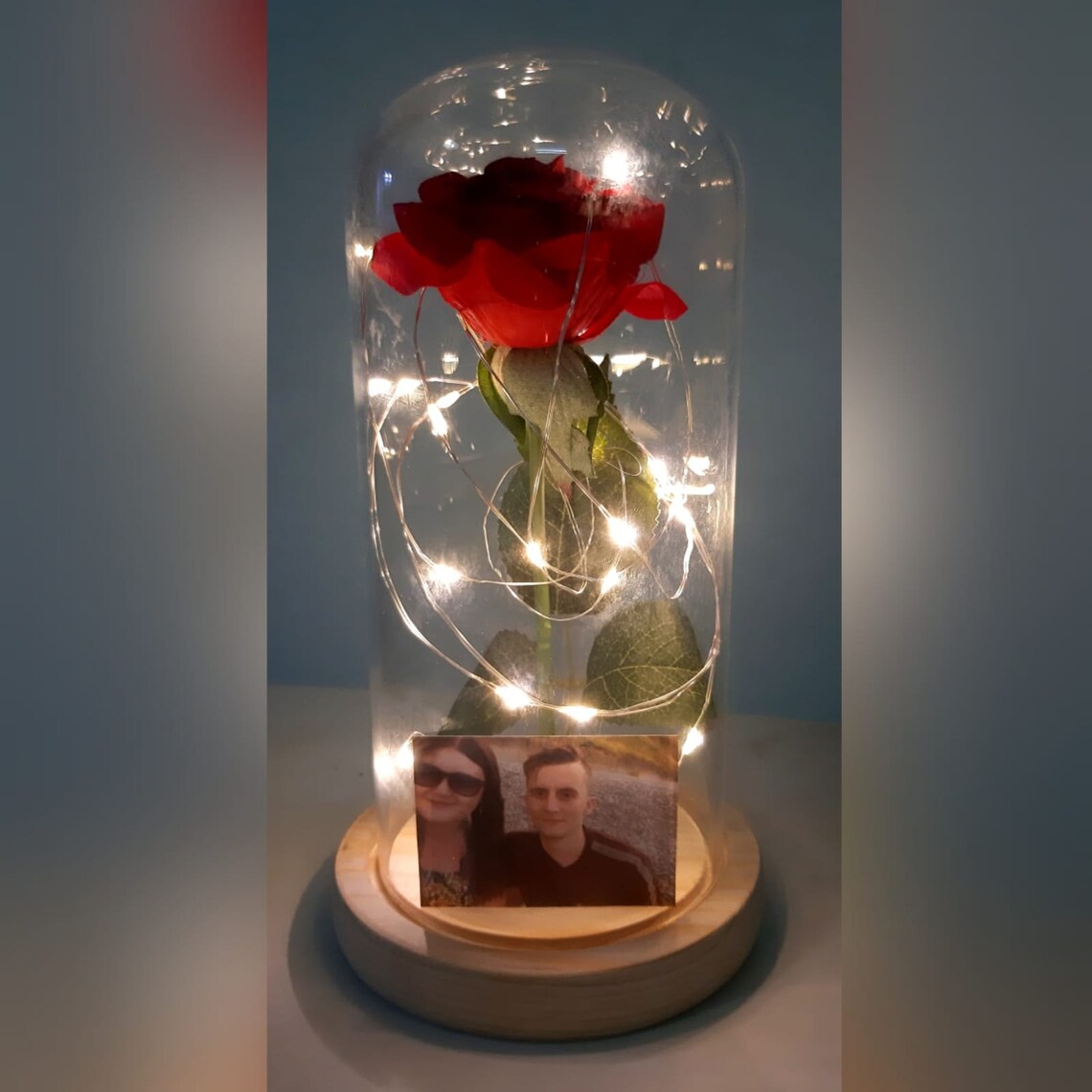 Custom Beauty and the Beast Rose Jar with Lights Etsy