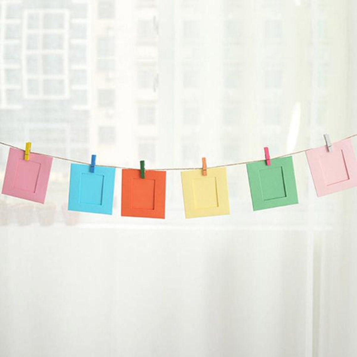 Photo Frames and String and Pegs Etsy
