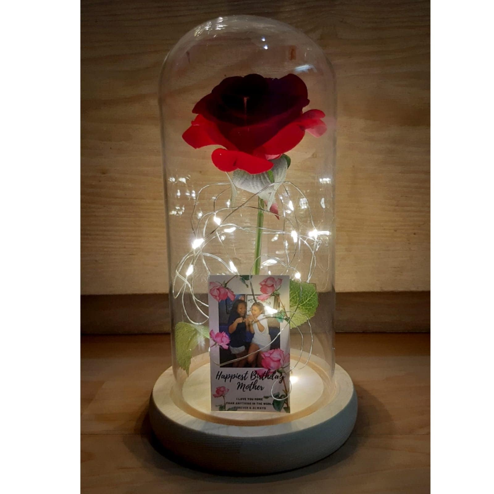 Custom Beauty and the Beast Rose Jar with Lights Etsy