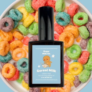 Cereal Milk Perfume Oil | Sweet Fruity Gourmand Fragrance – Creamy Candy Milk Scent, Hair & Body, Long Lasting