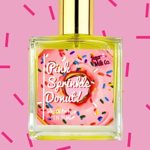 Pink Sprinkle Donut Perfume- Silky Hair and Body Oil, Perfume Spray, Vegan Perfume, Handmade